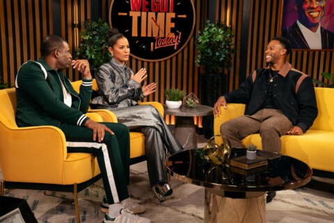 Deion Sanders, Rocsi Diaz and Victor Cruz