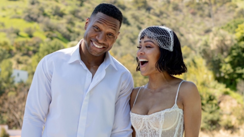 Meagan Good and Jonathan Majors